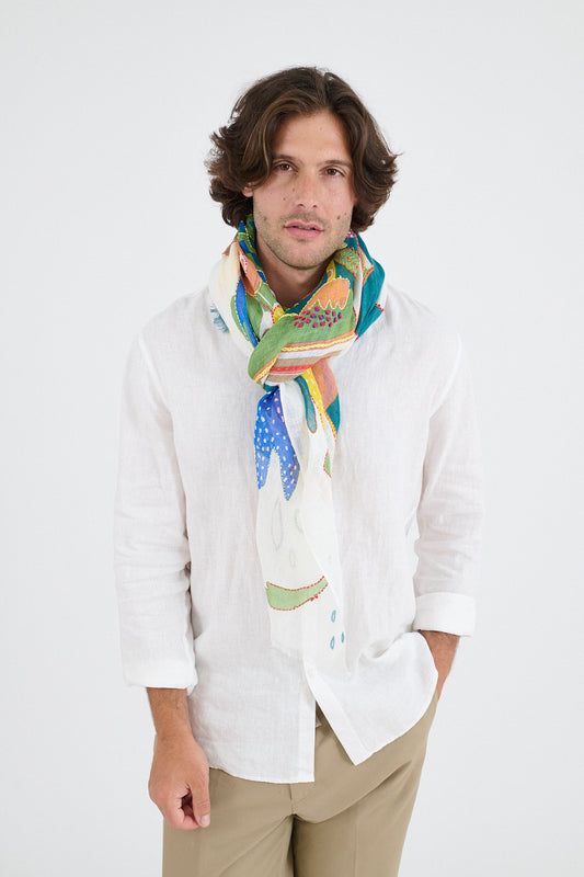 Storiatipic Linen Scarf - Amelie White