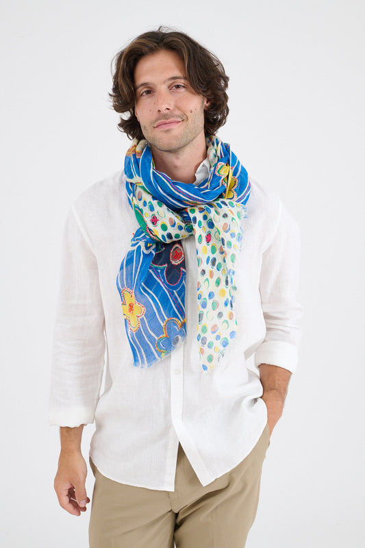 Storiatipic Linen Scarf - Anne Royal Blue