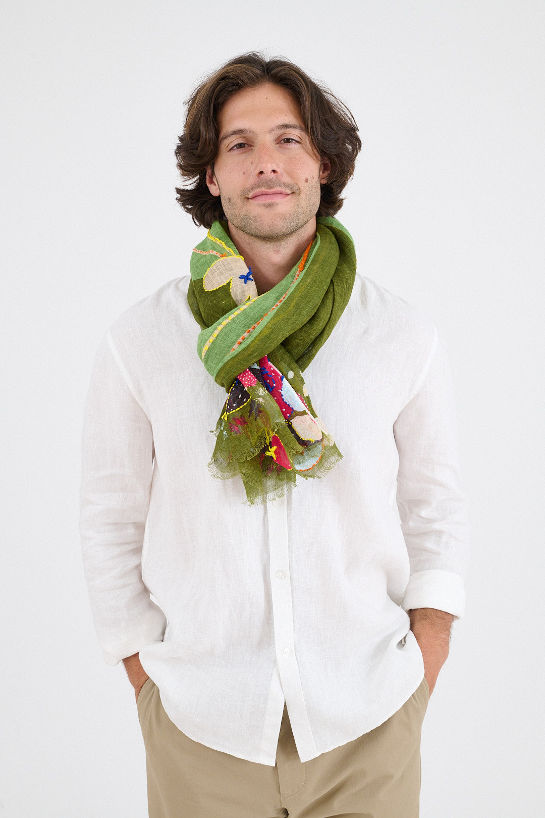 Storiatipic Linen Scarf - Azur Vert