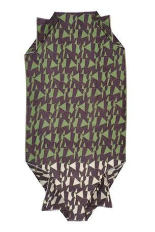Épice Design Paris Geometric Wool Scarf - Green