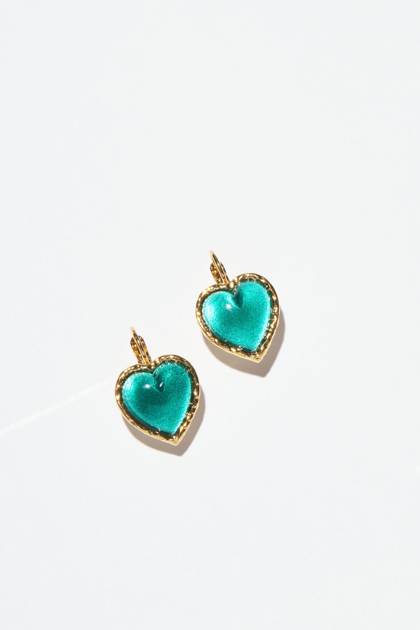 Philippe Ferrandis Lever Back Heart Earrings - Zircon