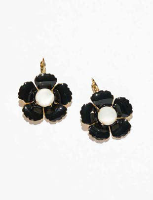 Philippe Ferrandis Blossom Hook Earrings - Black