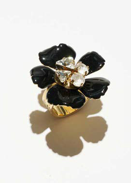 Philippe Ferrandis Blossom Adjustable Ring - Black S