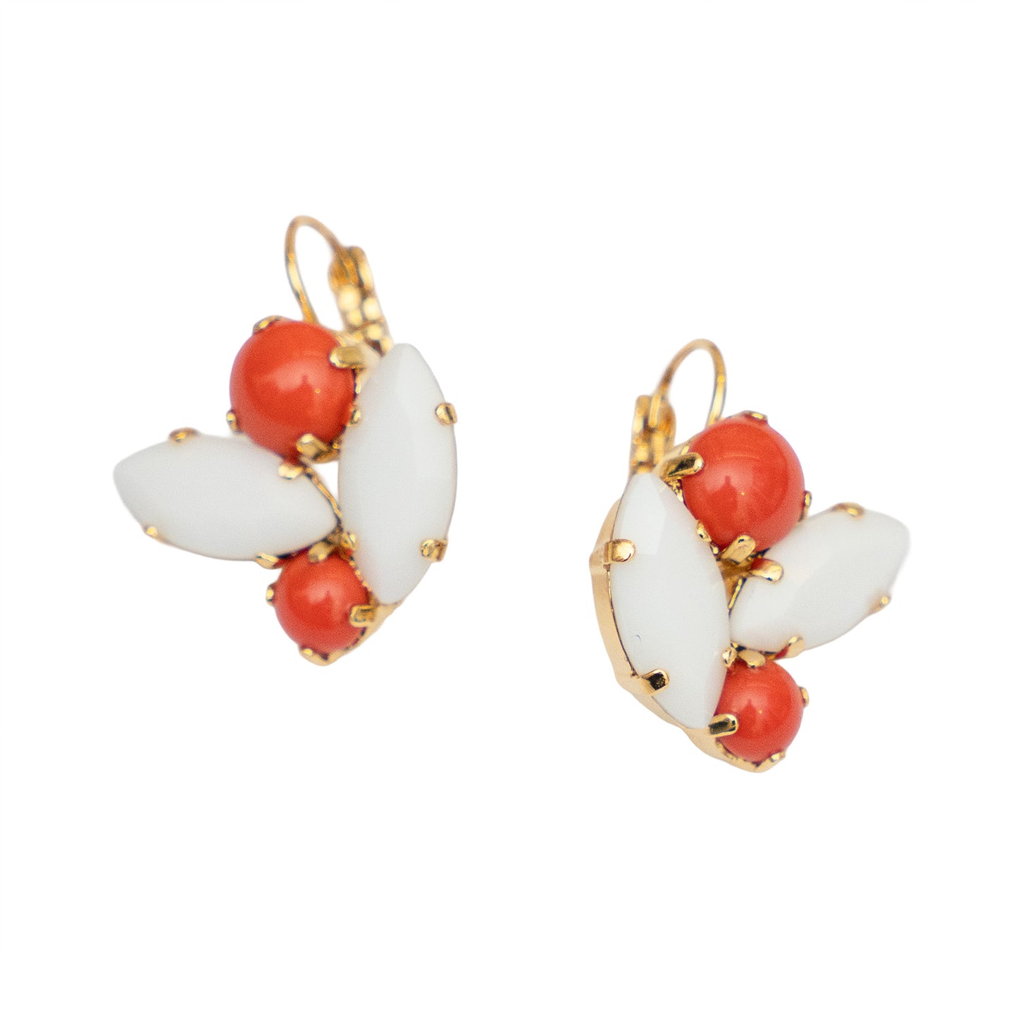 Philippe Ferrandis Hook Earrings - Croisette Coral