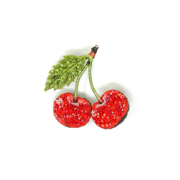 Embroidered Brooch - North Star Cherry