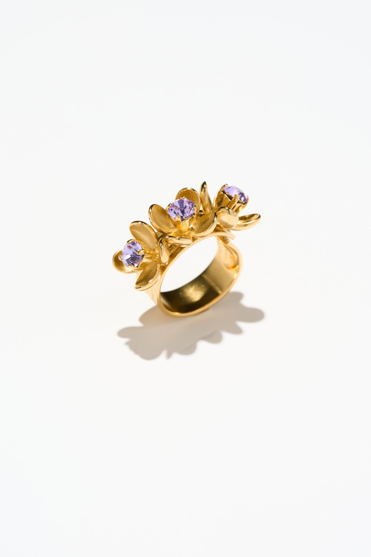 Philippe Ferrandis Eugénie Floral Adjustable Ring - Violet