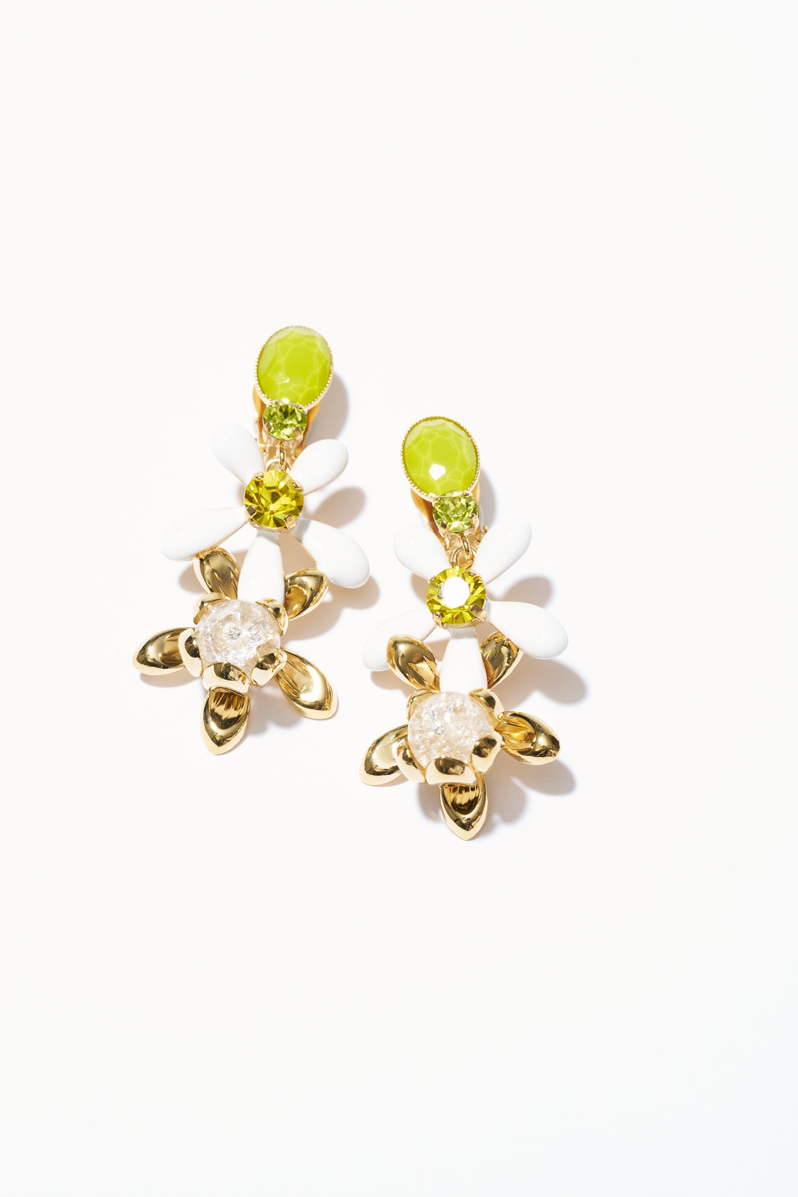 Philippe Ferrandis Neroli Clip Earrings - 3 Flowers