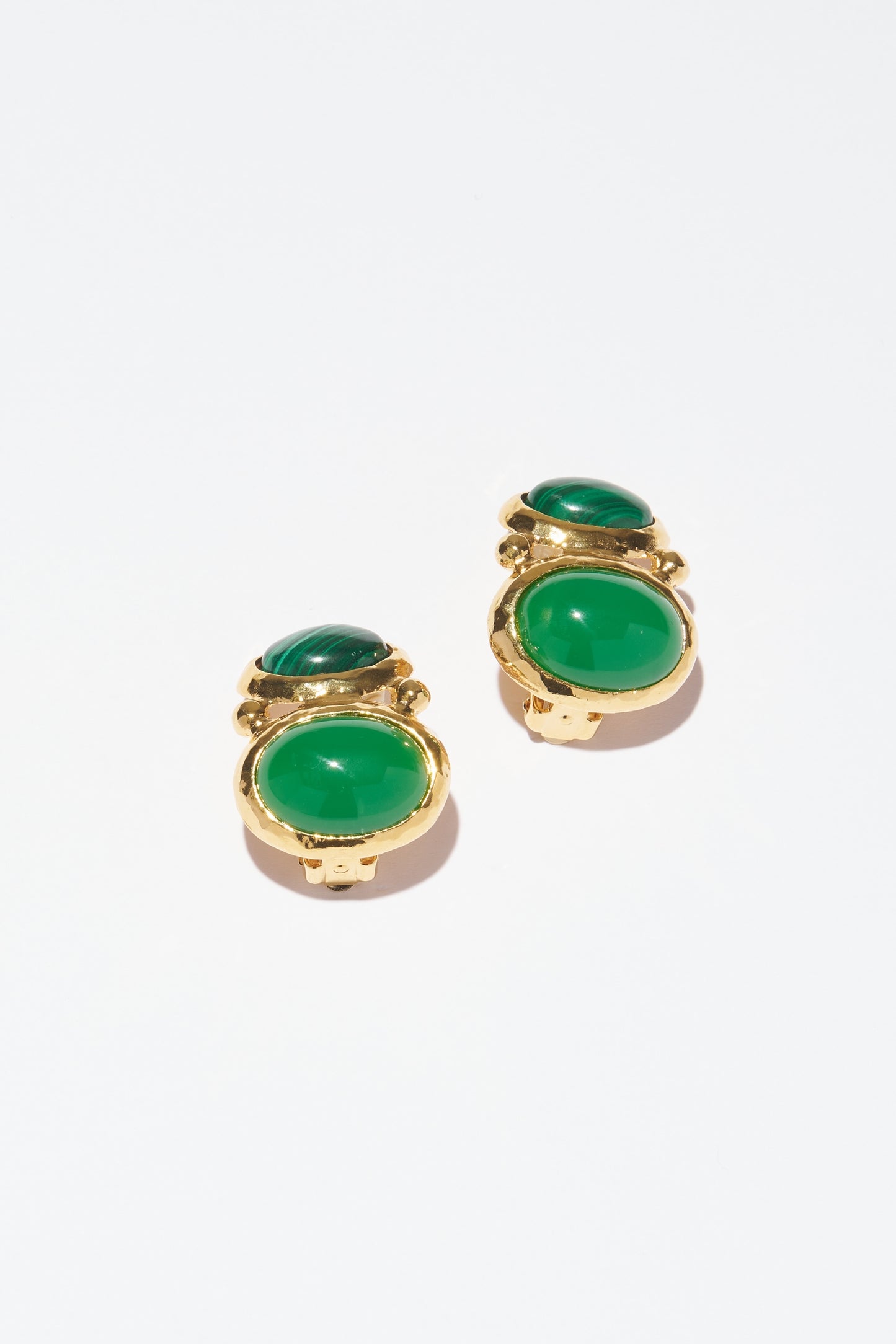 Philippe Ferrandis Gems Clip Earrings - Vert