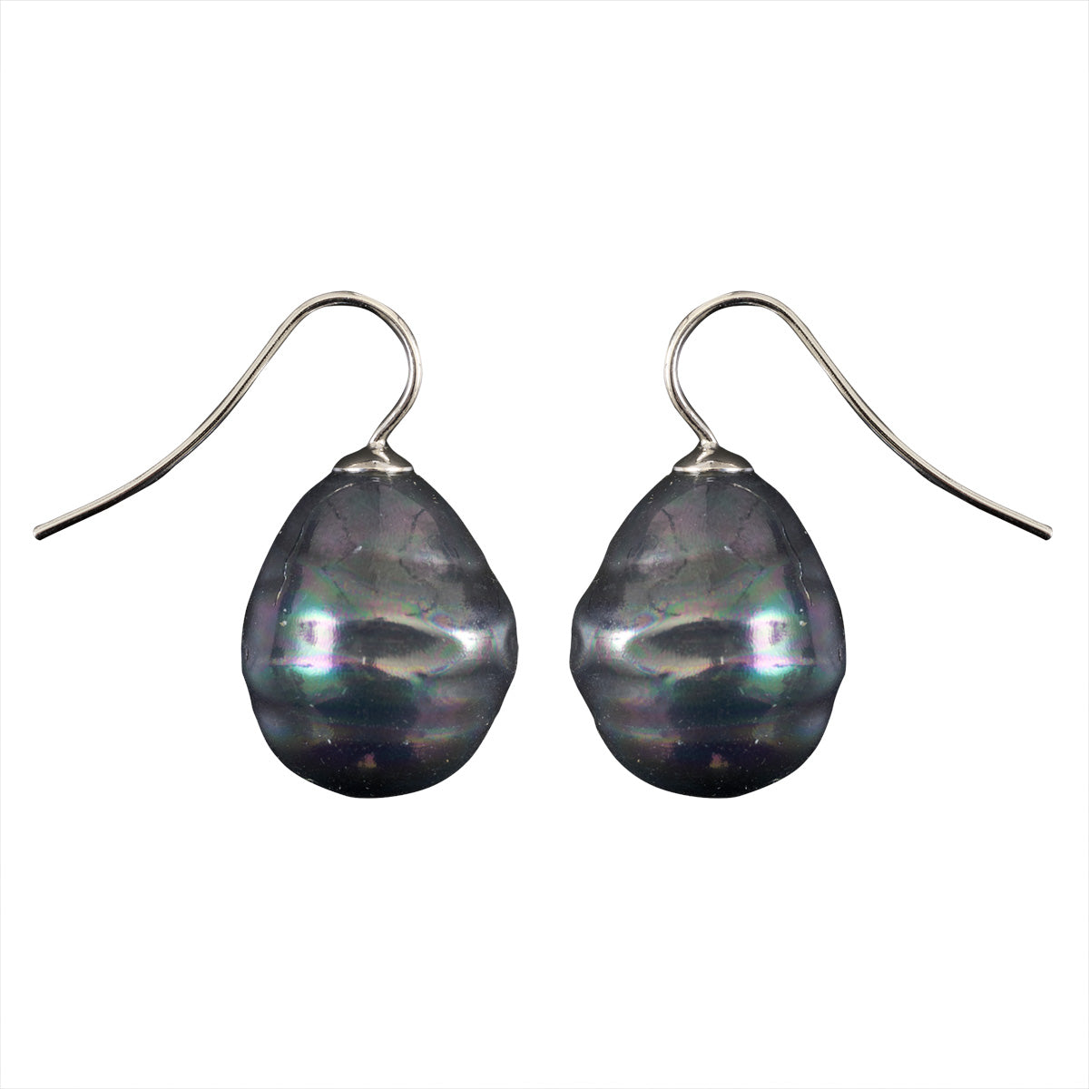 Mother of Pearl Hook Earrings - Petrol L