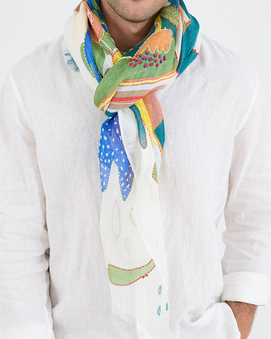 Storiatipic Linen Scarf - Amelie White