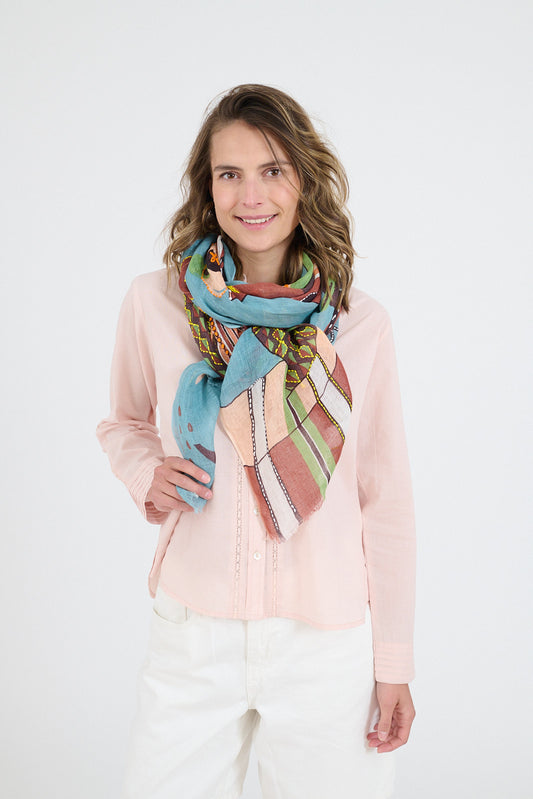 Storiatipc Linen Scarf - Amelie Blue