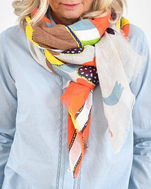 Storiatipic Linen Scarf - Amelie Coral