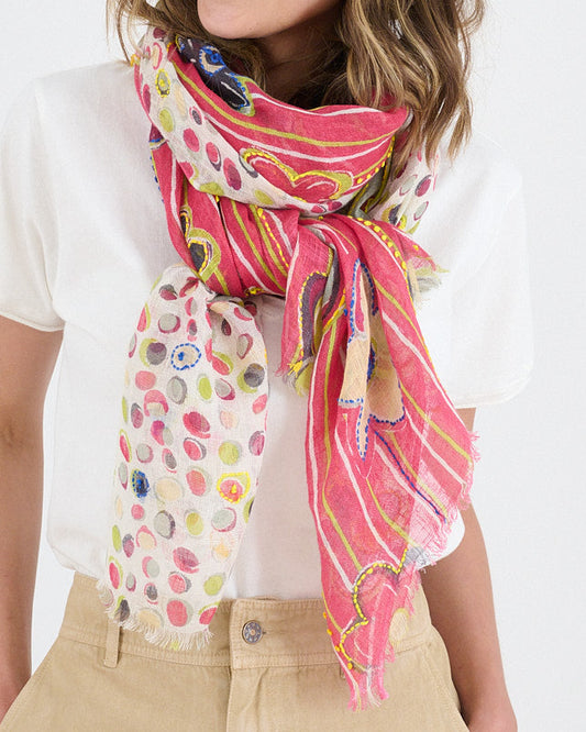 Storiatipic Linen Scarf - Anne Fuchsia