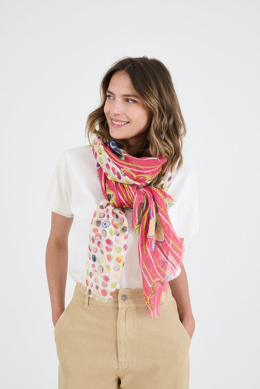 Storiatipic Linen Scarf - Anne Fuchsia