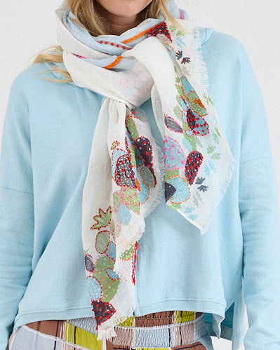 Storiatipic Linen Scarf - Azur Blanc