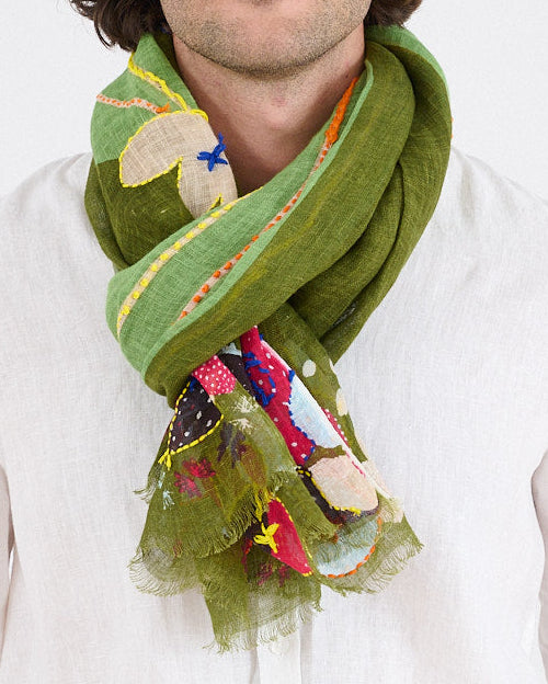 Storiatipic Linen Scarf - Azur Vert