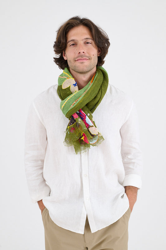 Storiatipic Linen Scarf - Azur Vert