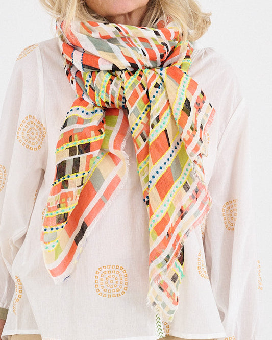Storiatipic Linen Scarf - Bea Coral