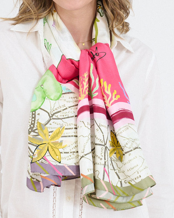 Storiatipic Silk Scarf - Dora Rose