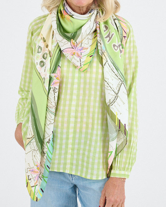 Storiatipic Silk Scarf - Dora Green