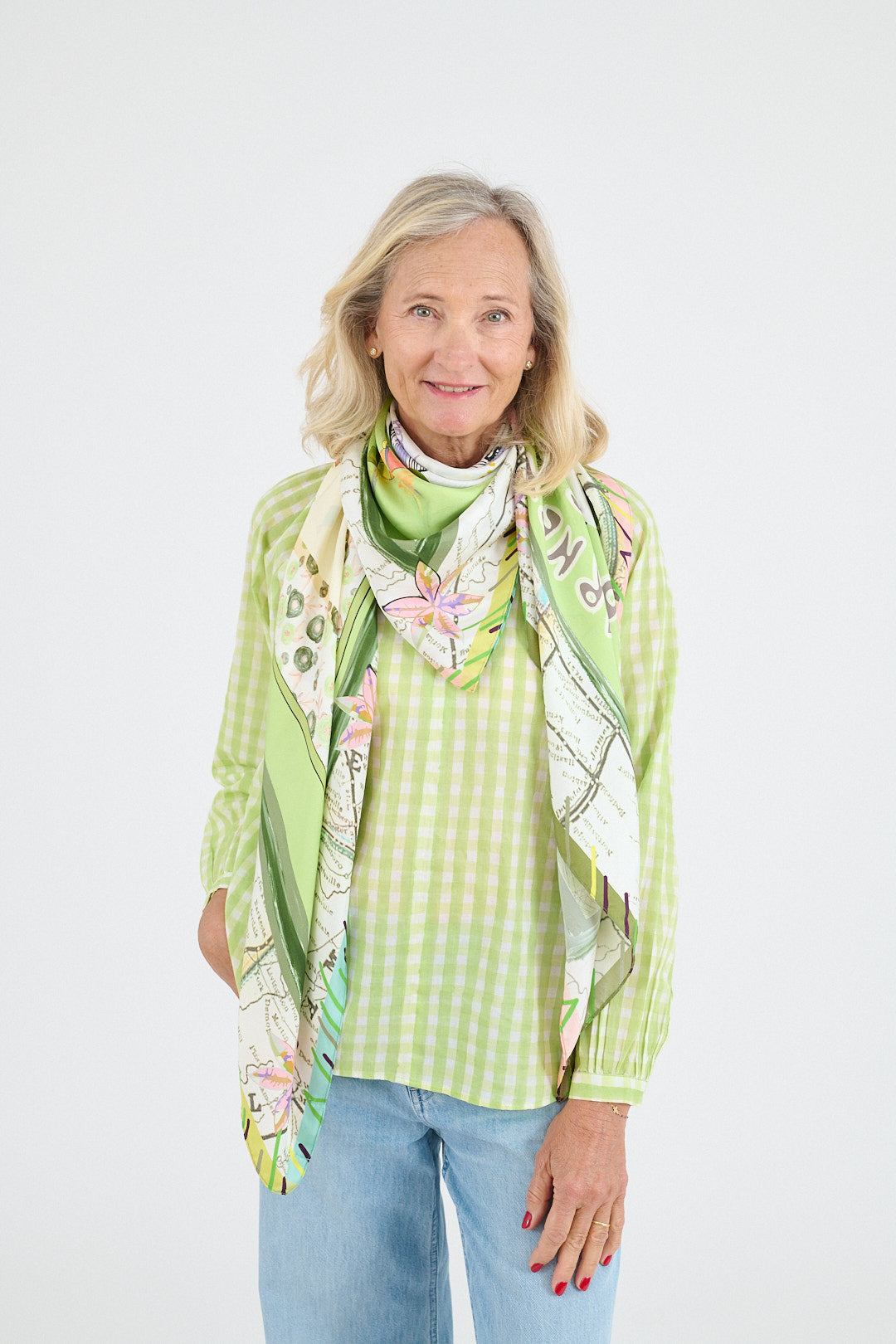 Storiatipic Silk Scarf - Dora Green