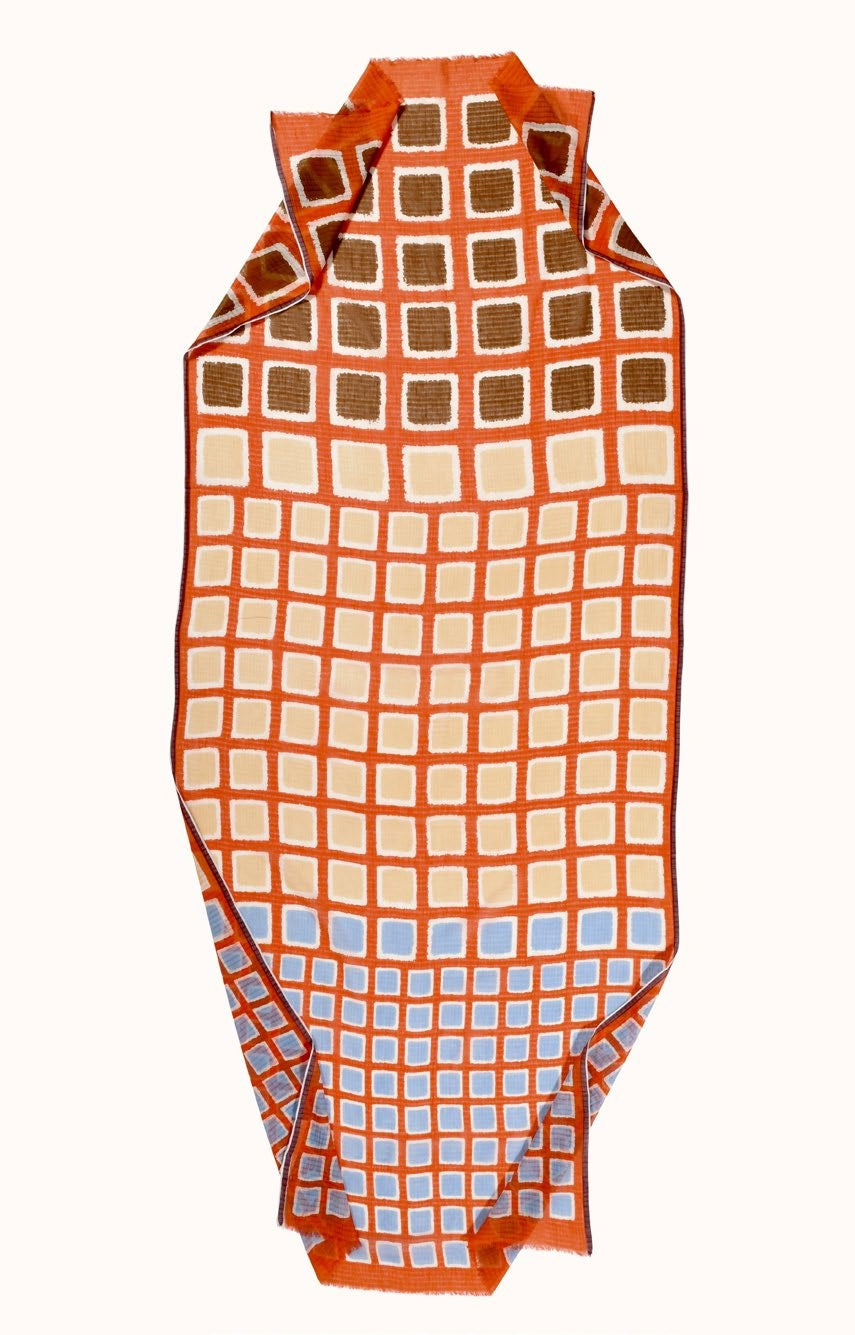 Épice Design Paris Cotton Scarf - Orange Check
