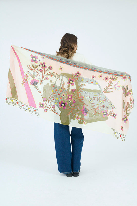 Storiatipic Embroidered Wool Scarf - Ariane Rose