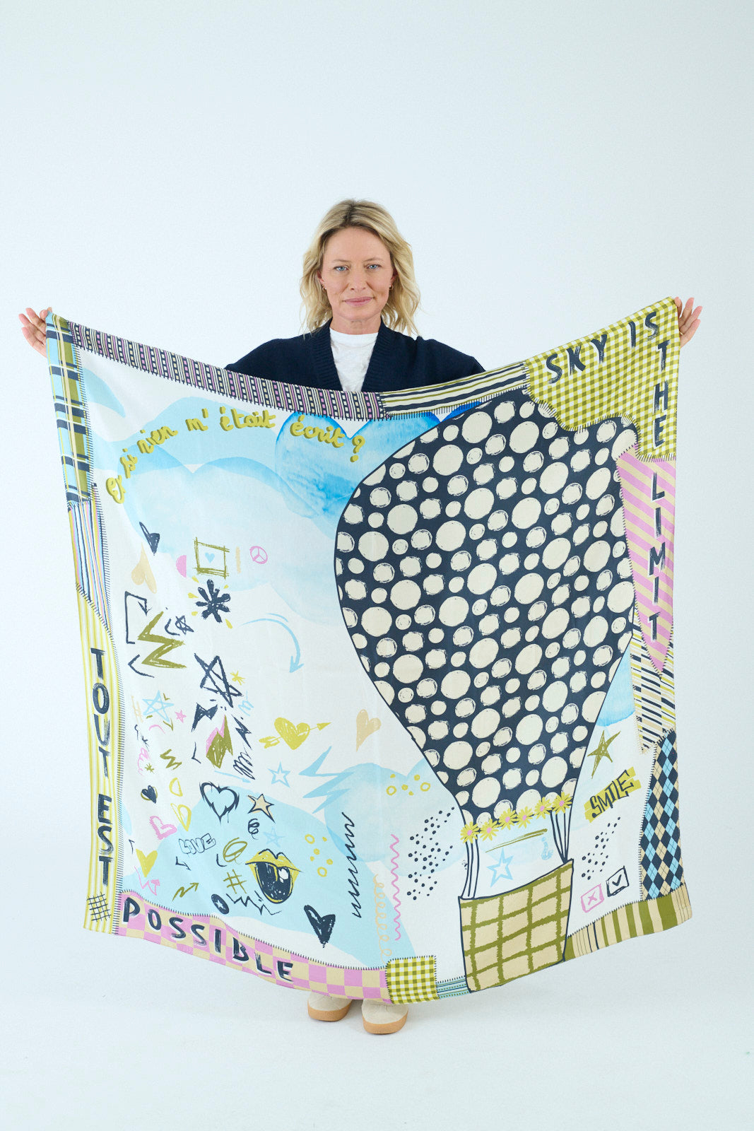 Storiatipic 100% Silk Square - Blue