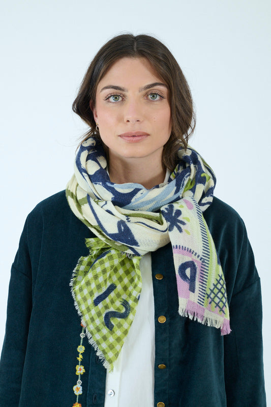 Storiatipic 100% Silk Square - Blue