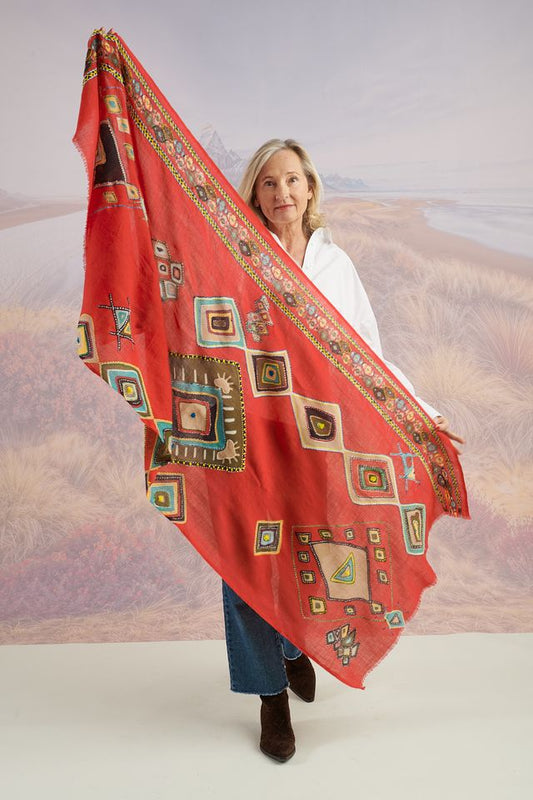 Storiatipic Wool Scarf - Aspen Rouge