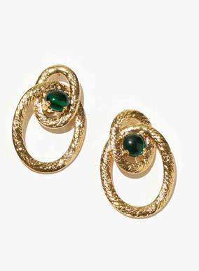 Philippe Ferrandis Renaissance Stud Earrings - Green