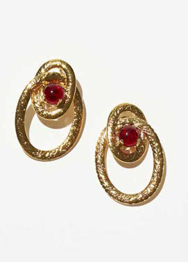 Philippe Ferrandis Renaissance Stud Earrings - Red