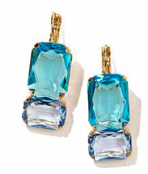 Philippe Ferrandis Balearic Leverback Earrings - Aqua / Light Sapphire