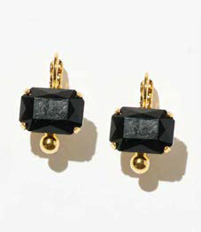 Philippe Ferrandis Leverback Earrings - Black Crystal