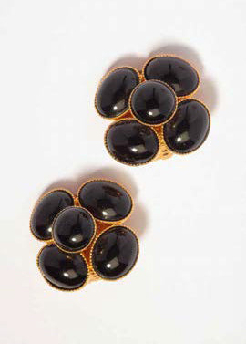 Philippe Ferrandis Magnolia Clip Earrings - Black S