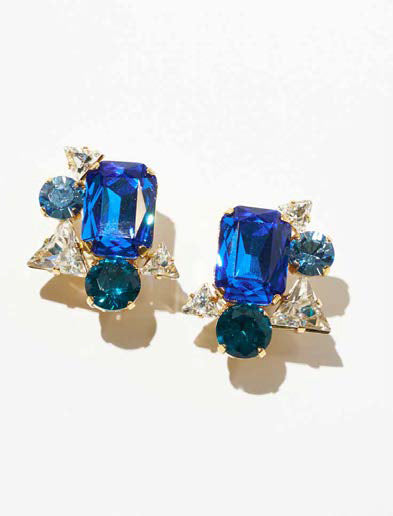 Philippe Ferrandis Brillant Clip Earrings - Blue