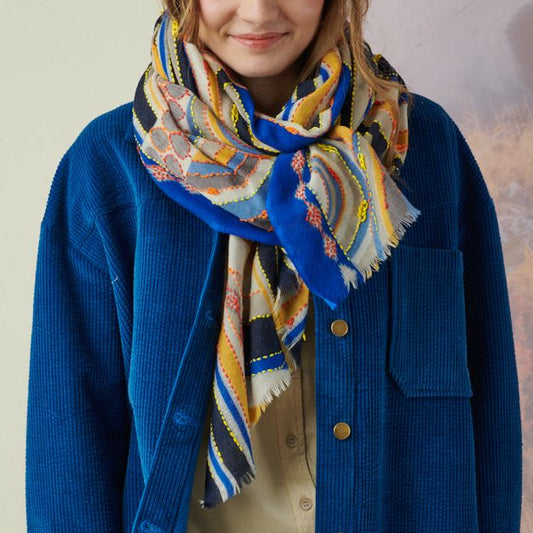 Storiatipic Wool Scarf - Berta Bleu