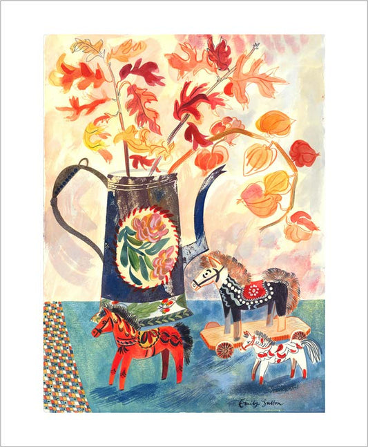 Greetings Card - Still Life with Swedish Horses : Emily Sutton
