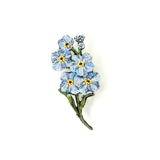 Embroidered Brooch - Forget Me Not