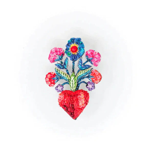 Embroidered Brooch - Frida's Flowers
