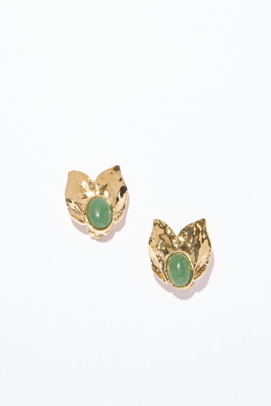 Philippe Ferrandis Grace Clip Earrings - Green