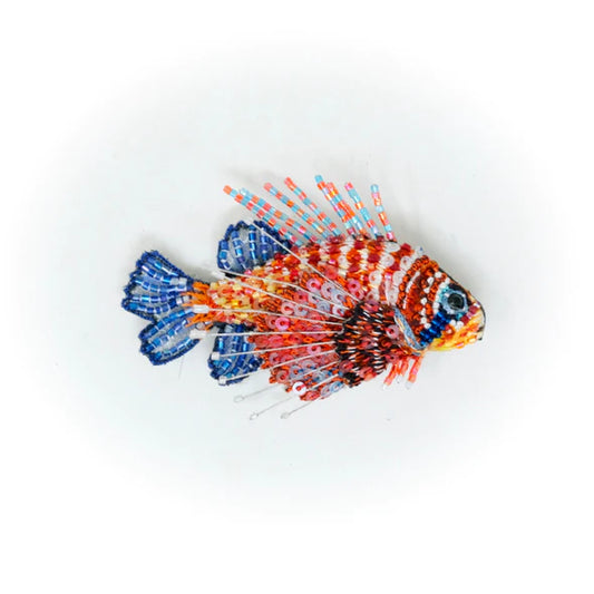 Embroidered Brooch - Lion Sea Fish