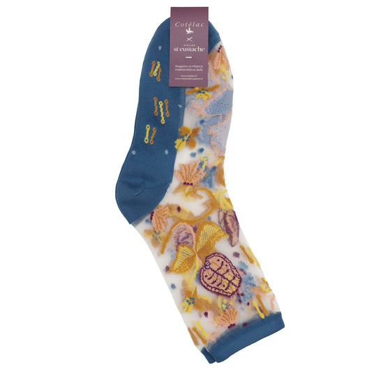 Spring Summer Socks - Floral Blue