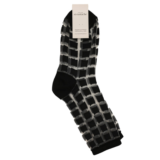 Spring Summer Socks - Black Squares