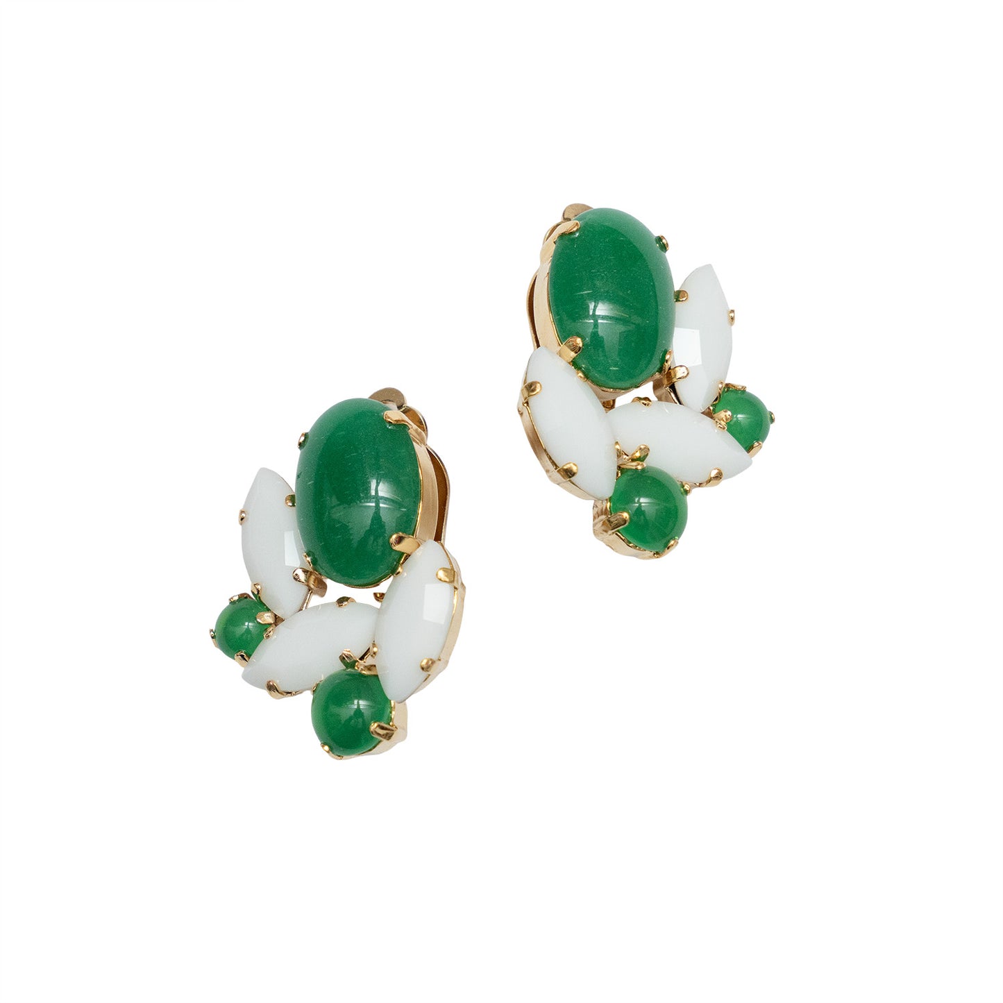 Philippe Ferrandis Clip Earrings - Croisette Green