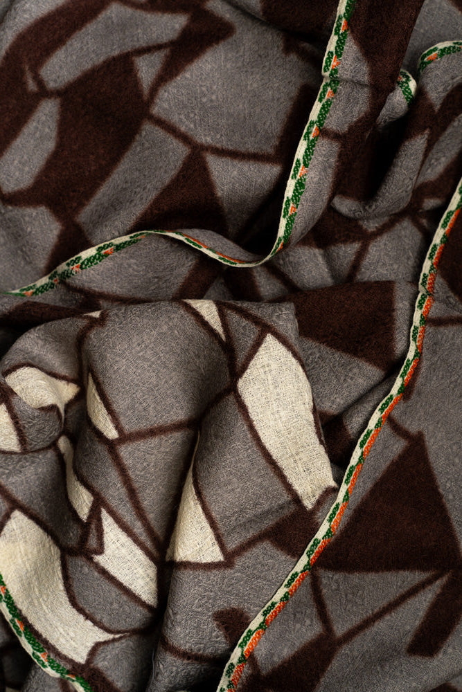 Épice Design Paris Geometric Wool Scarf - Taupe