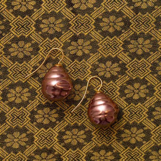 Mother of Pearl Hook Earrings - Pink