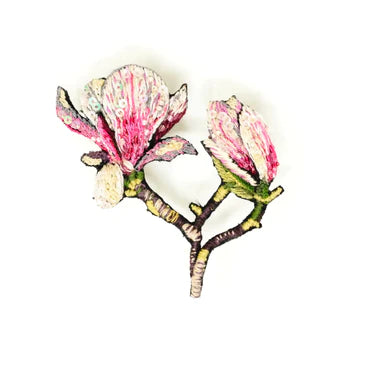 Embroidered Brooch - Magnolia