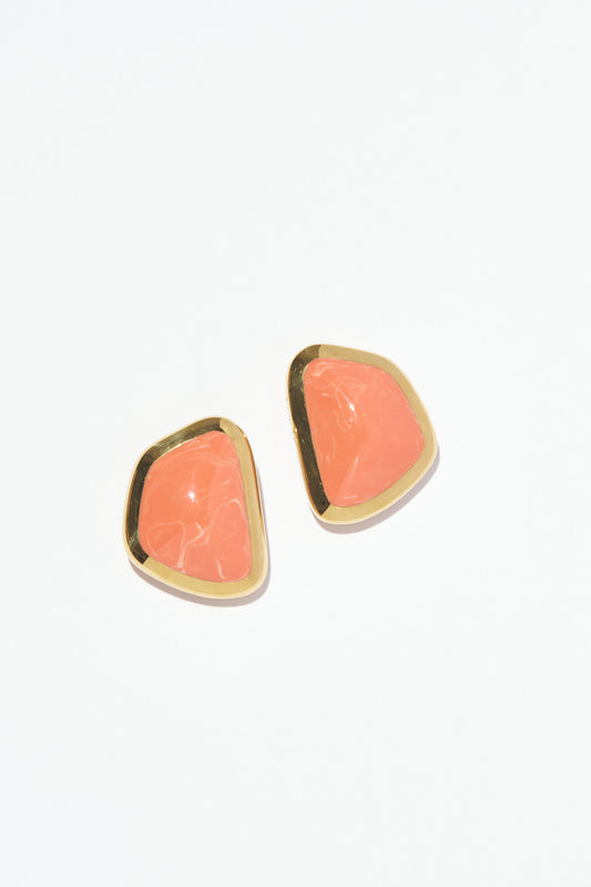 Philippe Ferrandis Clip Earrings - Riviera Coral