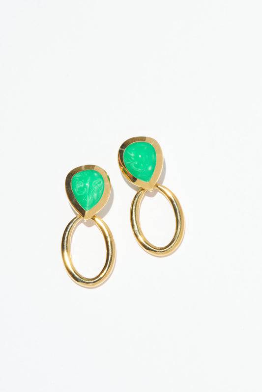 Philippe Ferrandis Stud Earrings - Riviera Green